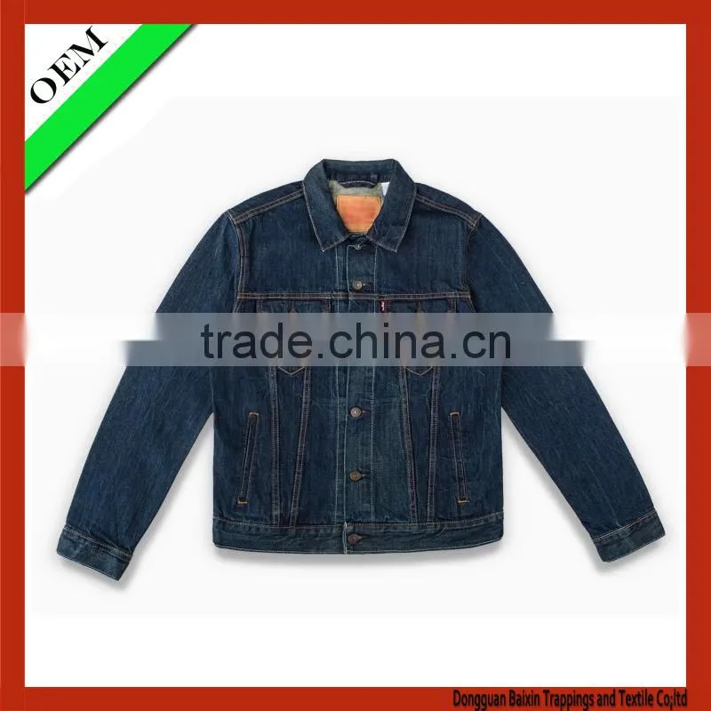2015 high quality chaqueta long Sleeve fashion jean oem,jeans fashion, men shirt