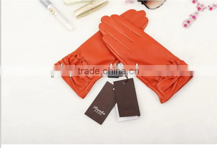 2014 new design leather warm cheap winter gloves