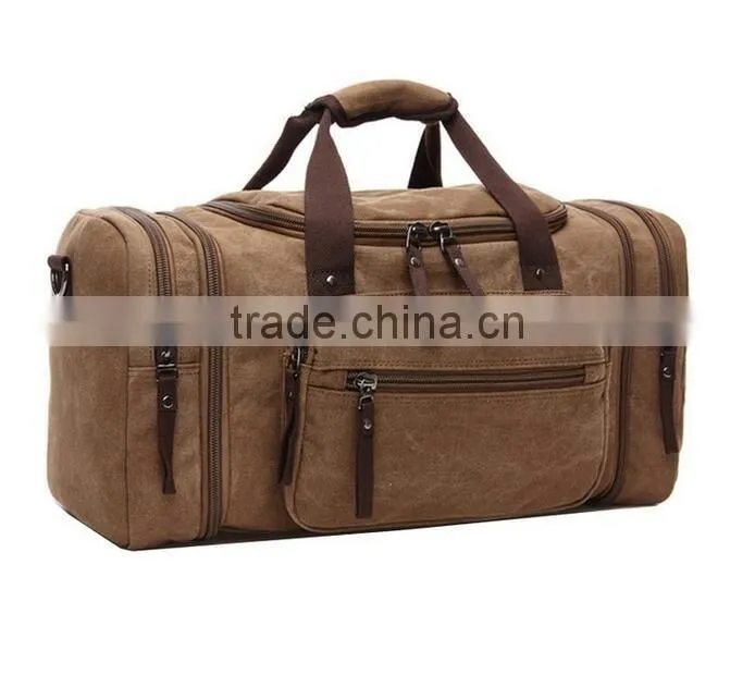 Unisex big Capacity canvas travel bag custom luggage duffle bag
