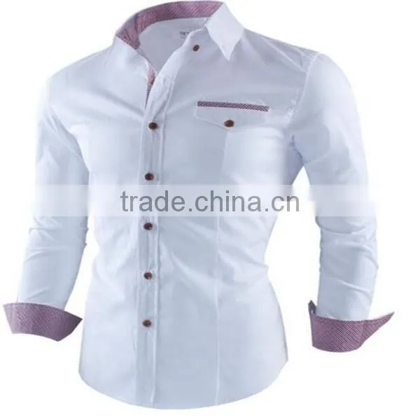2016 new wholesale Luxury Long Sleeve custom mens casual dress shirts