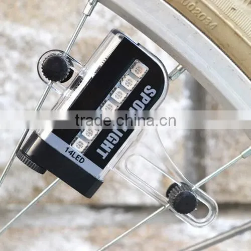 D105 Waterproof 14 led programmed changeable patterns bicycle light plastic led bike wheel light