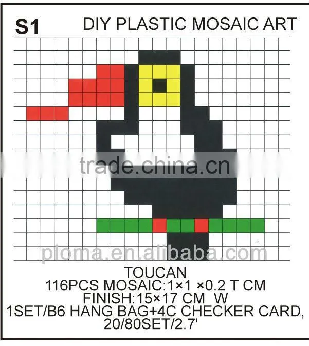DIY Plastic mosaic art (S13) Elephant