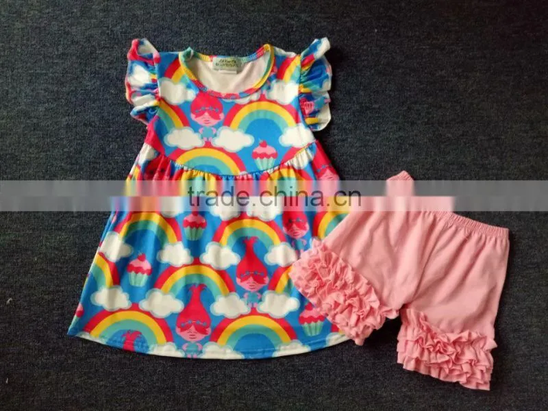 Wholesale Christmas Baby Clothes Girls Fall Boutique Children's Gift Style Outfits Ruffle Pants Clothing Set