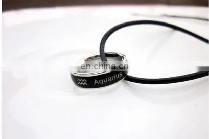 Aquarius Zodiac Ring Titanium Steel Couple Temperature Change Color Mood Ring