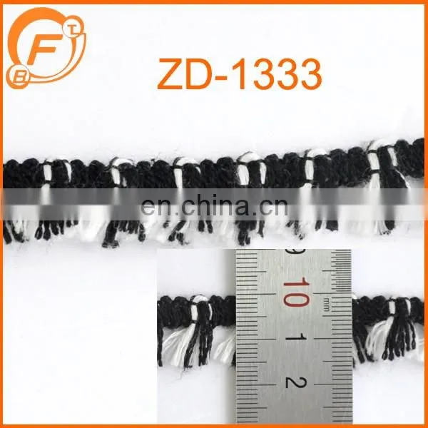 3cm black and white color tassel cord for women