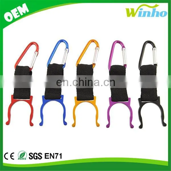 Winho Travel Hiking Carabiner Belt Clip Key Chain with Water Bottle Holder