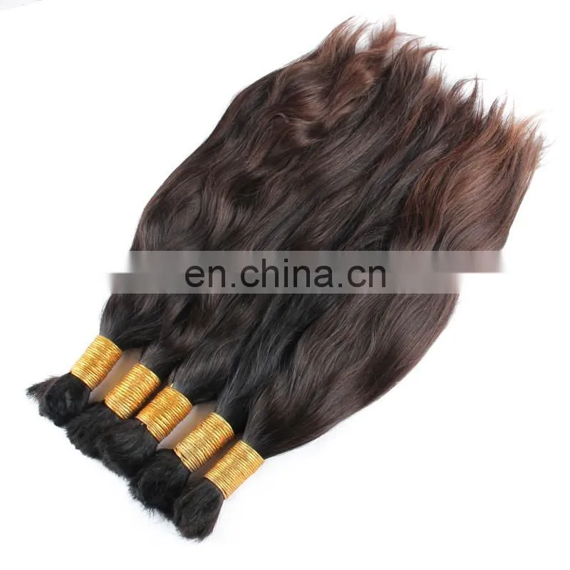 Natural Brown Raw Human Hair Bulk 12-40Inch Malaysian Bulk Hair 8A Grade 100% Malaysian Straight Virgin Hair