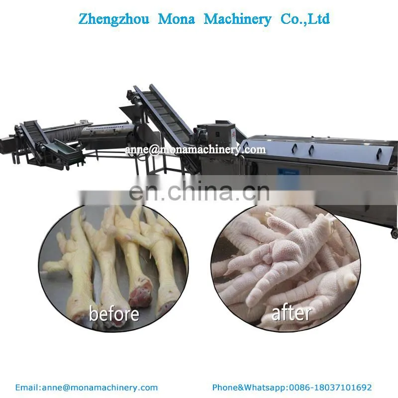 Automatic Chicken Feet Processing Line / Chicken Feet Peeling Machine in Russia