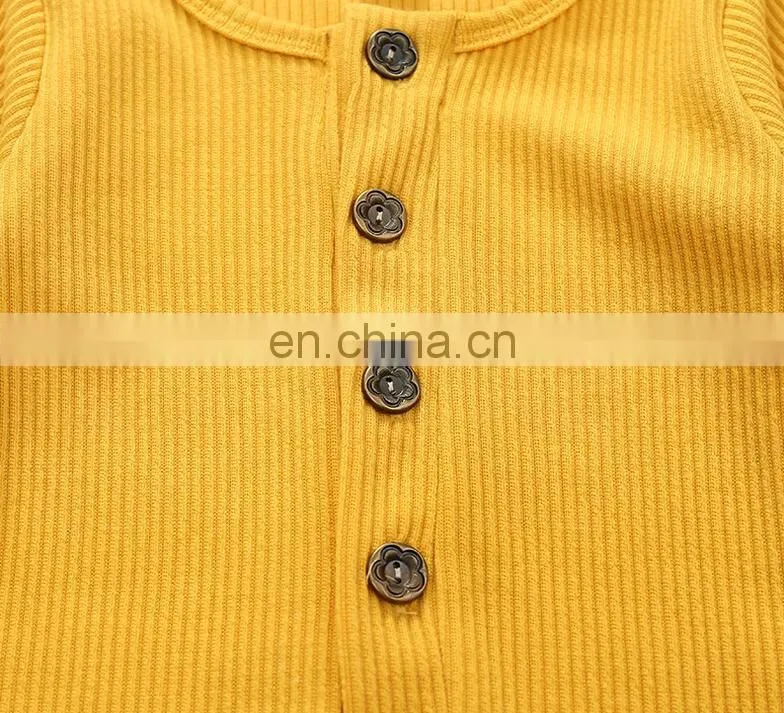 Newborn baby clothes solid color ribbed cotton jumpsuit rompers baby