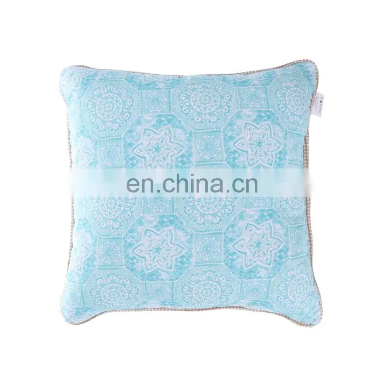 Decorative Double Sides Blue Floral Flowers Printed Outdoor Cushions for Garden