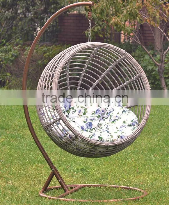 Modern UV resistant and waterproof Outdoor Furniture and Wood Material PE rattan swing chair PRC14845