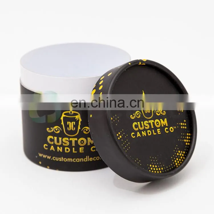Custom Black Round Gift Box Packaging For Candle
