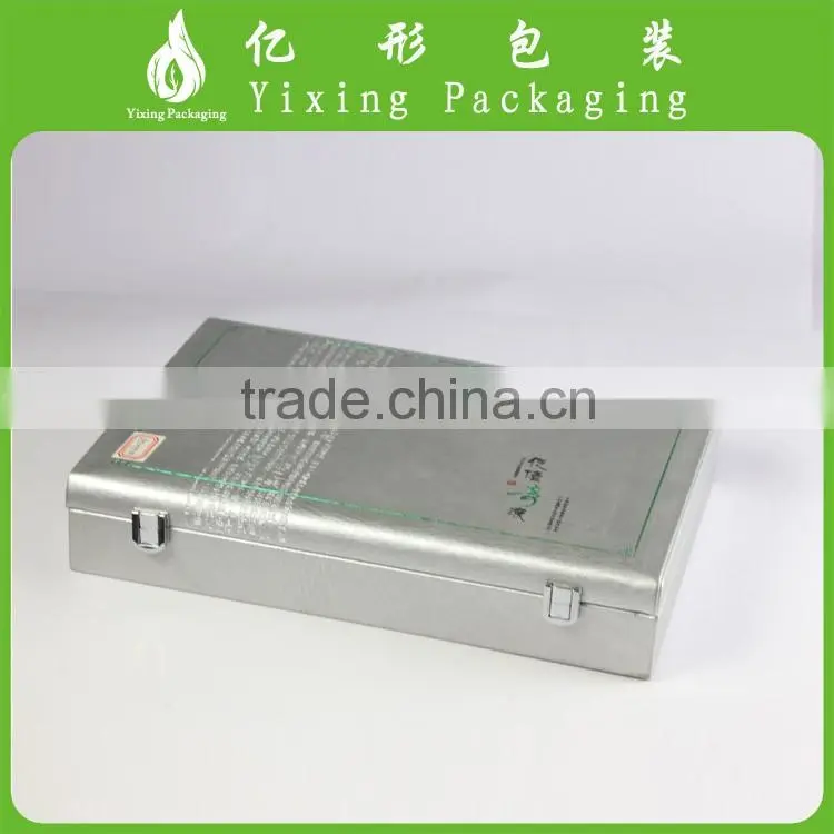 Best Sell factory custom made silver leather hinged box for diamant