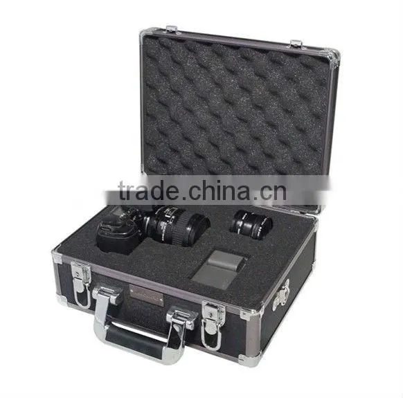 2014 new waterproof aluminum metal underwater camera case for high-density foam padding with handle