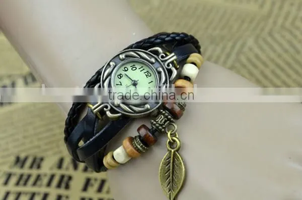 red rope bracelet vintage retro wrap bracelet watch