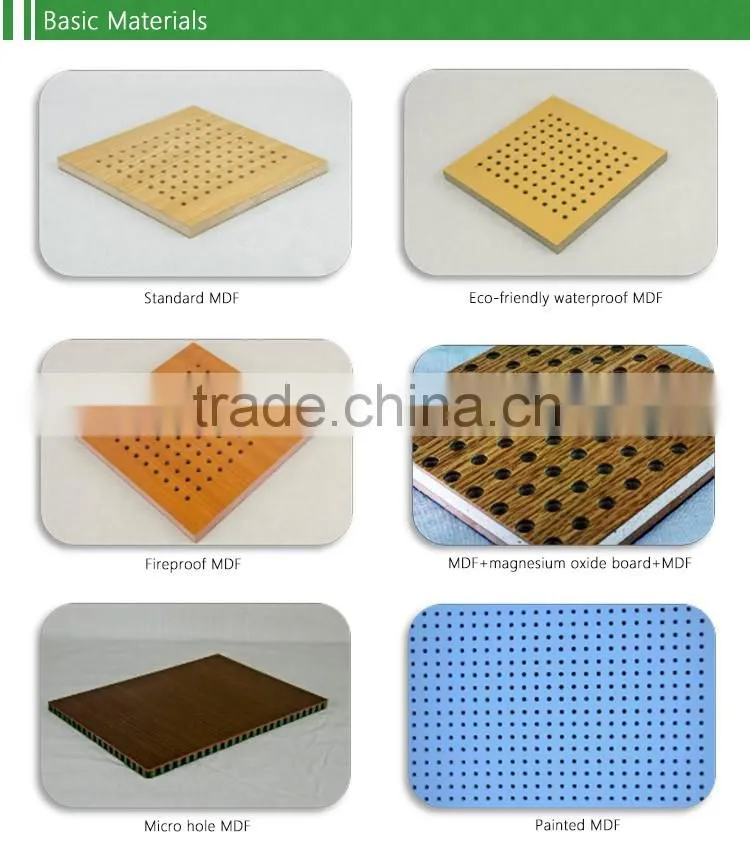 Auditorium wall and ceiling perforated acoustic panel