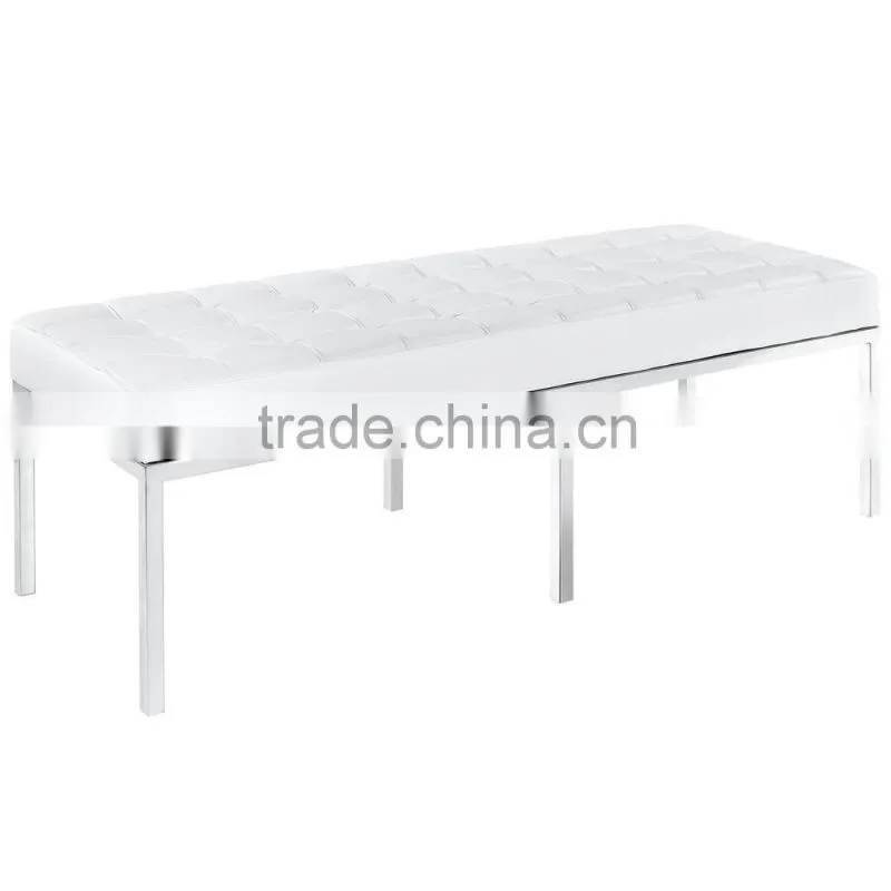 Florence Knoll Bench,Mid-century bench,modern classic genuine leather bench