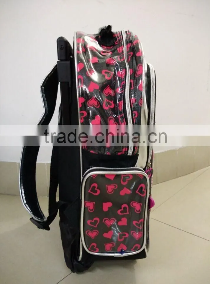 Teenage girls material school trolley bag