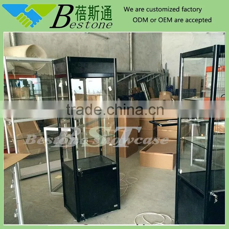 Fashion quality glass aluminium display cabinet for bijous