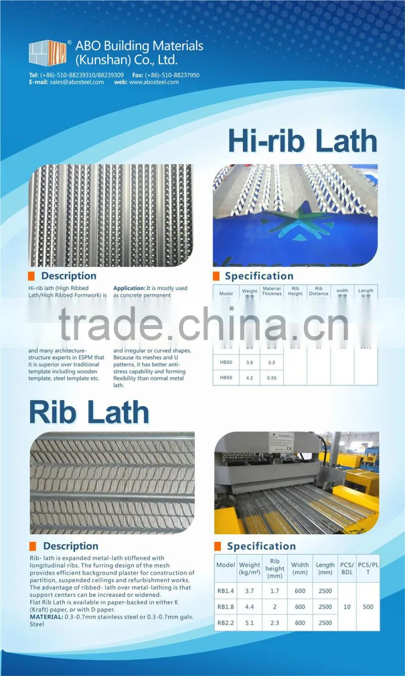 Hi-rib Lath, Hi-rib Mesh, Metal Lath, High Ribbed Lath