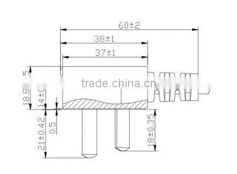 3 Pins China ac adapter plug ac power adapter plug
