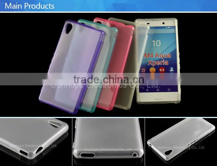 glossy frosted gel skin for Xperia M4 Aqua
