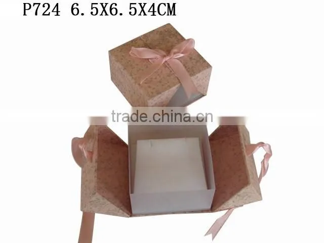 P724 Custom Double Door New Bowknot Paper Jewelry Earring Box