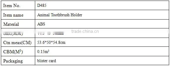 D485 Cartoon Animals Modern Bathroom Design Toothbrush Holder Brush Holder Breathable Dustproof
