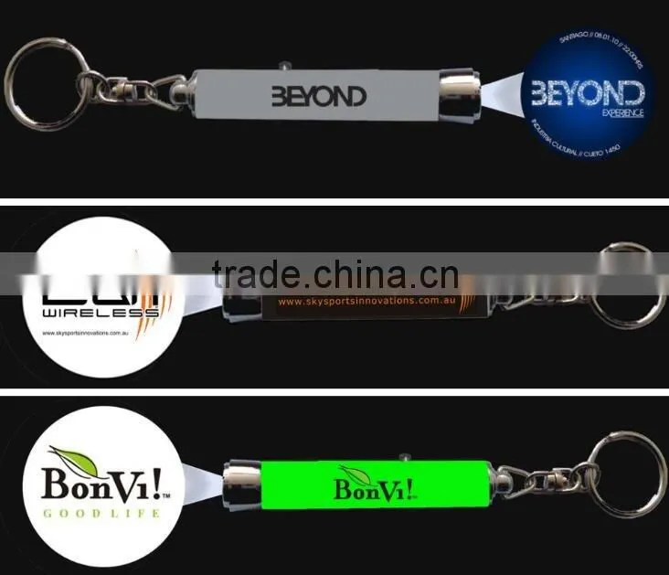 Personalized Aluminum material mini projection light key holders