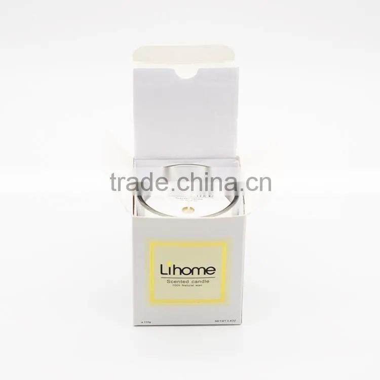 Personalized scented natural soy wax candle in glass jar can custom sticker ,printing logo and packaging box and glass jar size