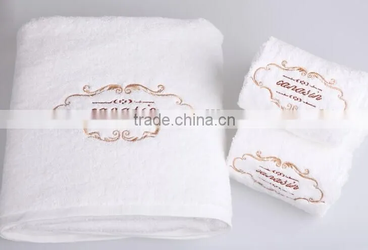 Hotel towel set 100%-cotton yarn embroidery designs