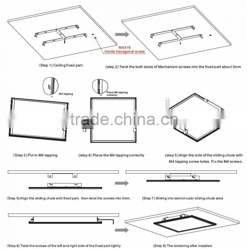 high power 48w 600*600mm square big led pannel light with good price
