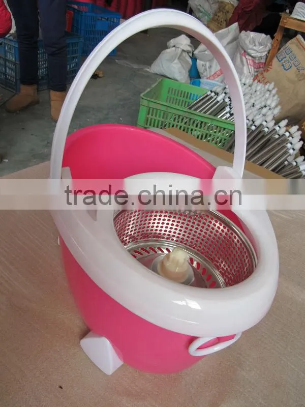 cheap plastic cleaning floor mop with steel basket QMK-505