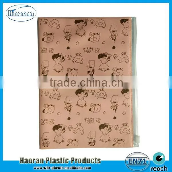 Plastic diary cover with document bag