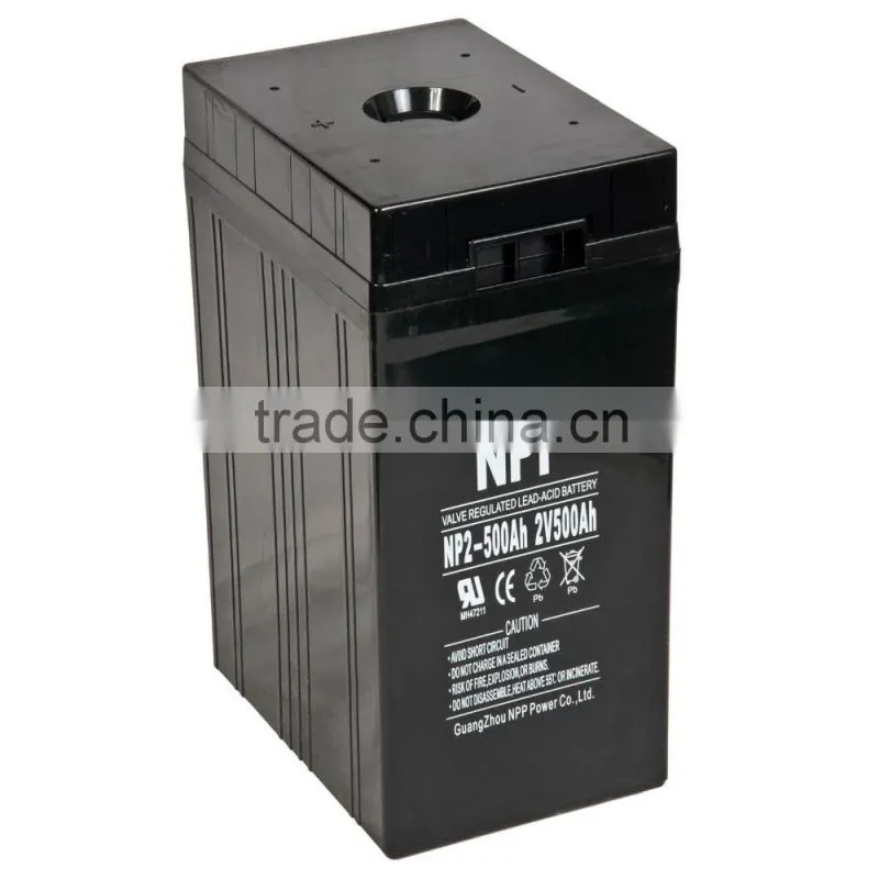 2V500AH made in China sunlight rechargeable battery