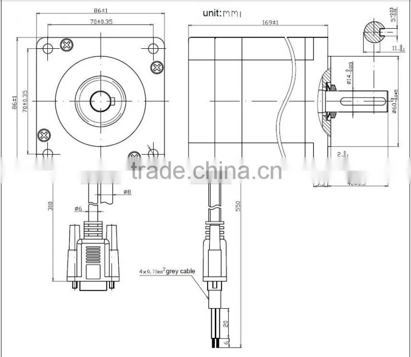 step motor with encoder ,Nema 34 156mm closed loop hybrid stepping motor manufacturing