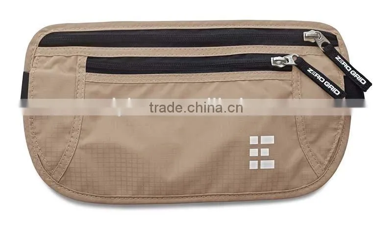 Waterproof Nylon Travel Money Belt RFID Blocking Wallet & Passport Holder