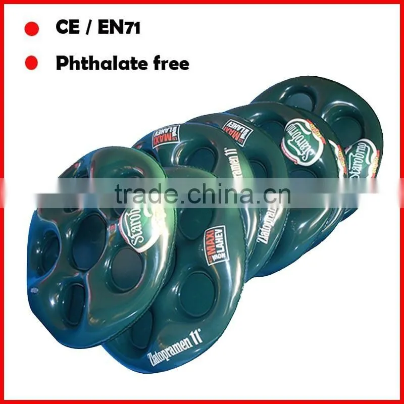 pvc floating cup holder/inflatable can base/inflatable cup base