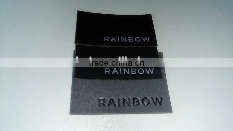 custom black leather label and leather patch with EXW price