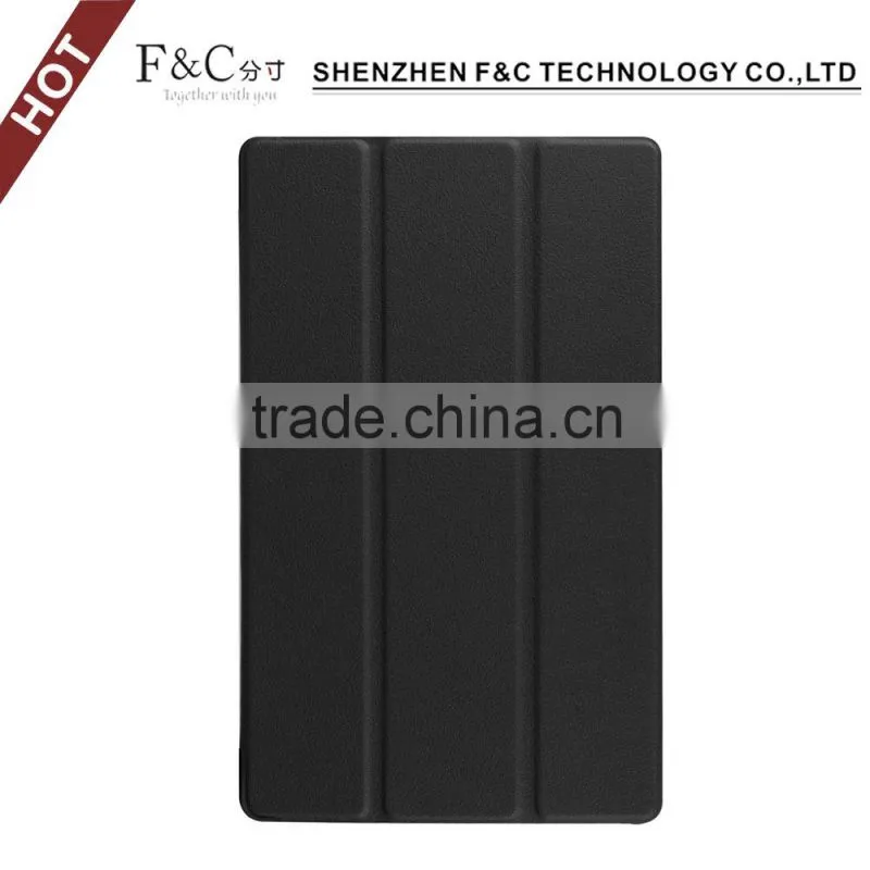 High quality hot pressed leather case for 2015 amazon new kindle fire HD 8