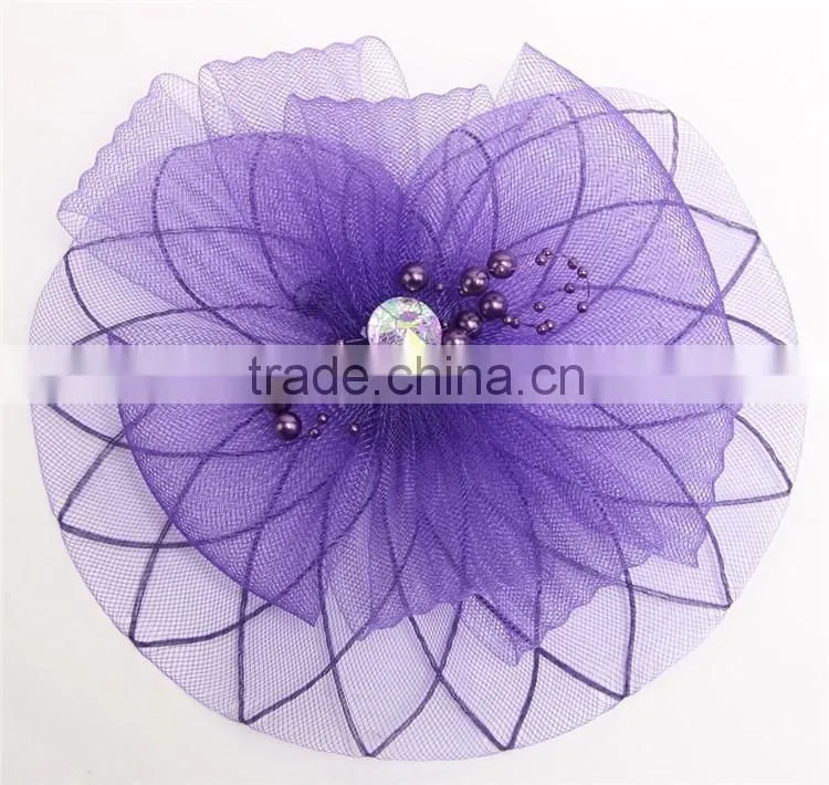 DSFC0001 Vintage Wedding Holiday Fascinator Cocktail Hat For Women French Veiling Hair Headband Lady Party Accessory