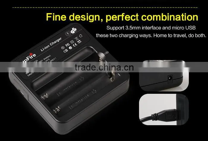 18650 battery charger dual slot with CE RoHS FCC SAA