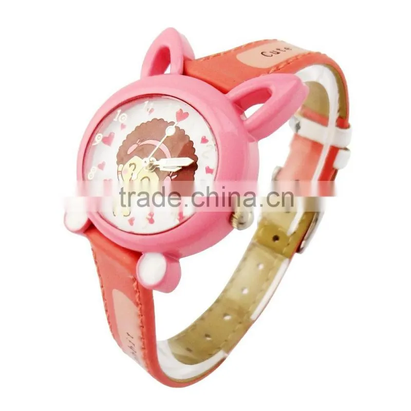 Cute stylish cat face girls watch custom pattern children watch