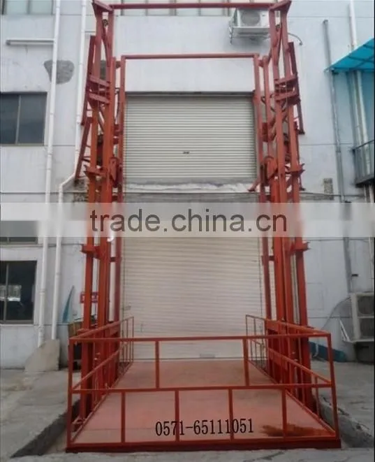 Vertical guide rail hydraulic cargo lift with CE