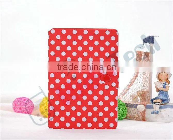 Color Dot Wallet Leather Case for iPad Mini with Buckle,For iPad Mini Dot Book Style Wallet Leather Case,With Card Slot & Buckle