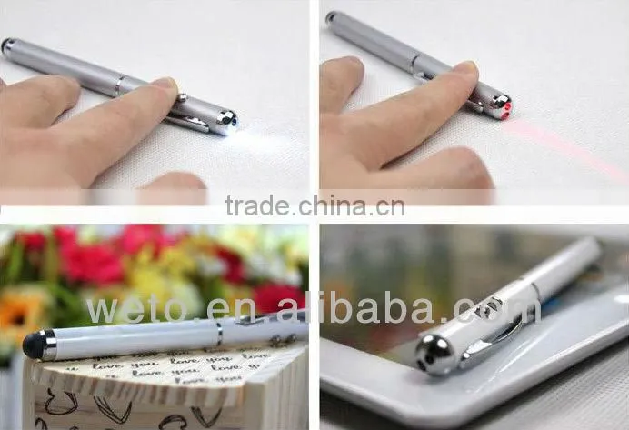 2 in 1 LED Light Laser Touch Metal Pen
