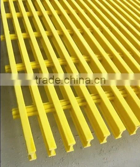 I-Bar 60% Opening 1-1/2" Thick FRP Pultruded Grating With High Performance