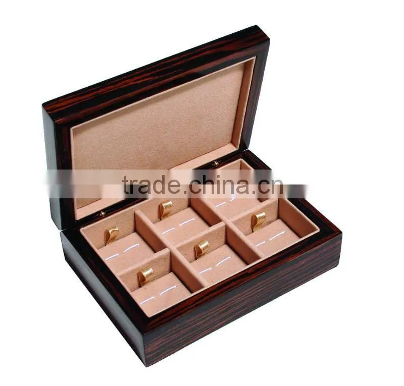 BURL WOOD cufflink jewellery box