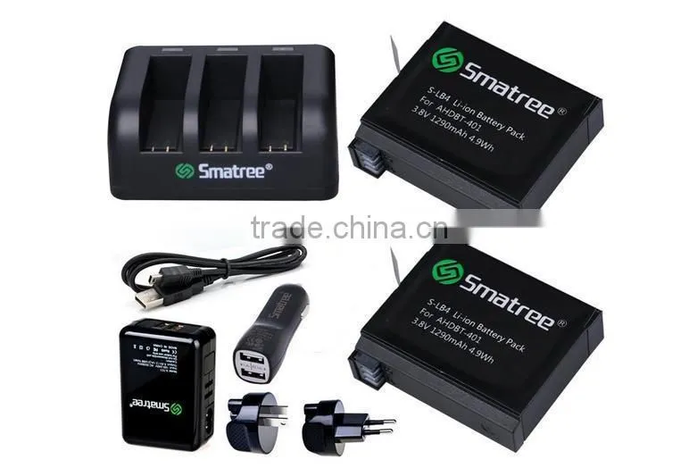 Smatree for go pro 4 battery 3.8v 1290mah replacement