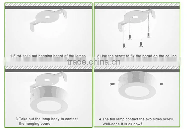 6w 9w 12w 18w 24w round shape surface mounted led panel light